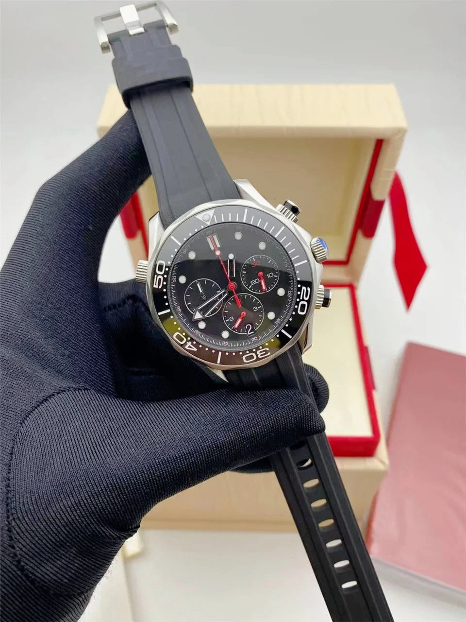 Orologio da Polso al Quarzo per Uomo, 43mm, Acciaio Inossidabile, Vetro Zaffiro