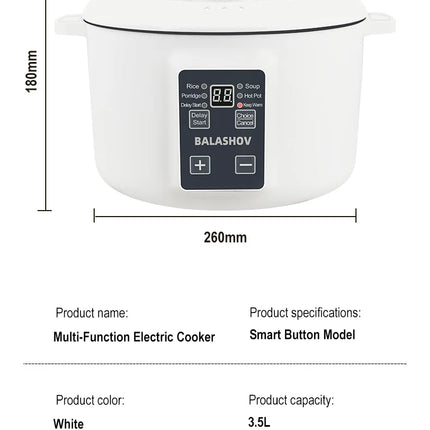220V Multifunctional Cooker Single/Double Layer Portable Electric Pot 1.7L Household Non-Stick Pan for Ramen, Dumplings, Oatmeal