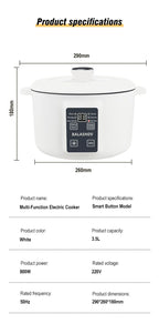 Multi-Kocher 220V Tragbarer Ein-/Doppelschicht-Elektrotopf 1,7L Antihaft-Heimküchentopf für Ramen, Knödel, Haferflocken