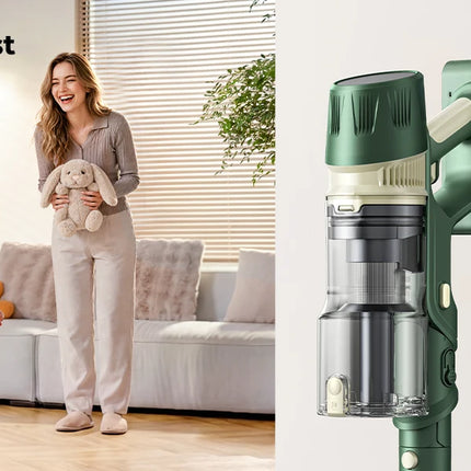 Laresar V12 Aspirapolvere Senza Fili Potente 600W 65000PA, Ricarica Rapida 2H, Batteria Rimovibile e Display Intelligente