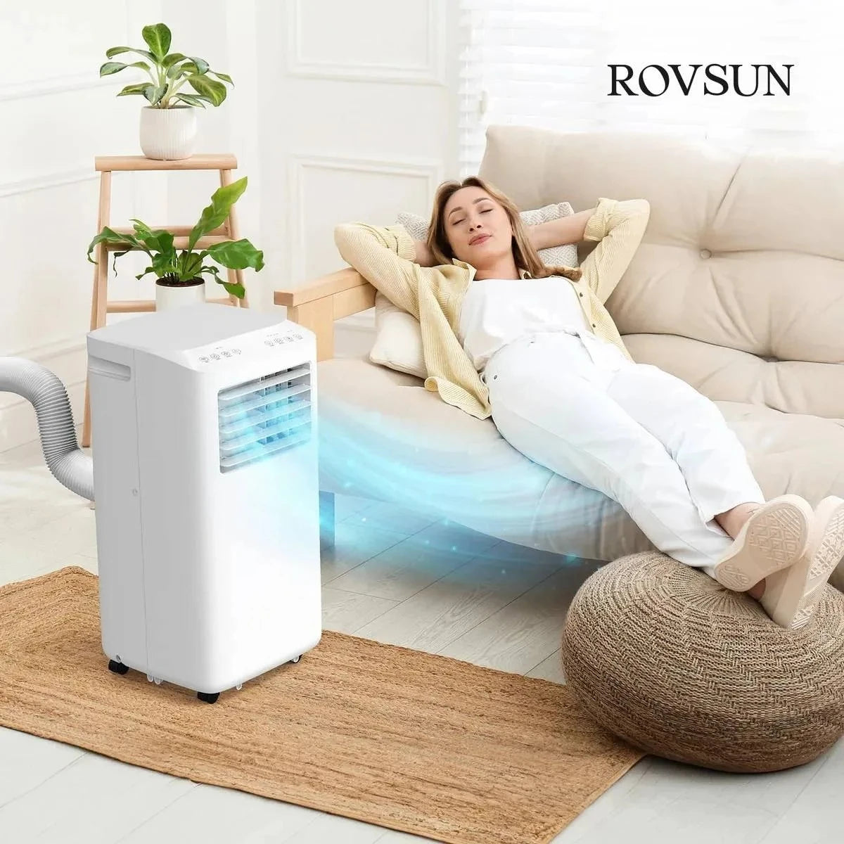 Unità AC con Ventilatore e Deumidificatore per 350 mq Condizionatore d'aria portatile Wi-Fi da 10000 BTU