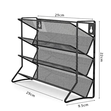 4-Tier Carbon Steel Spice and Condiment Organizer, Non-Slip Wall-Mounted Shelf for Kitchen and Pantry