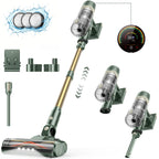 Laresar V12 Aspirapolvere Senza Fili Potente 600W 65000PA, Ricarica Rapida 2H, Batteria Rimovibile e Display Intelligente
