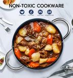 MICHELANGELO 6-Quart Keramik-Antihaft-Topf mit Deckel – PFAS-frei, backofen- und spülmaschinenfest, gleichmäßige Wärmeverteilung für einfaches Kochen