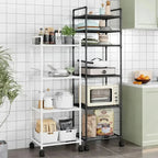 Scaffale da pavimento multistrato da cucina, scaffale da parete integrato rimovibile per uso domestico