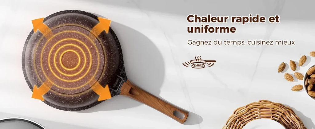 Pentola con coperchio alta 24 cm – Pentola antiaderente in granito, compatibile con piano cottura a induzione