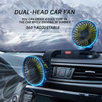 Ventilatore USB 5V, Ventilatore per Auto 12V a Doppia Testa, 2 Velocità Regolabili, Raffreddatore d'Aria Silenzioso per Interni Auto, Accessorio Essenziale per l'Estate