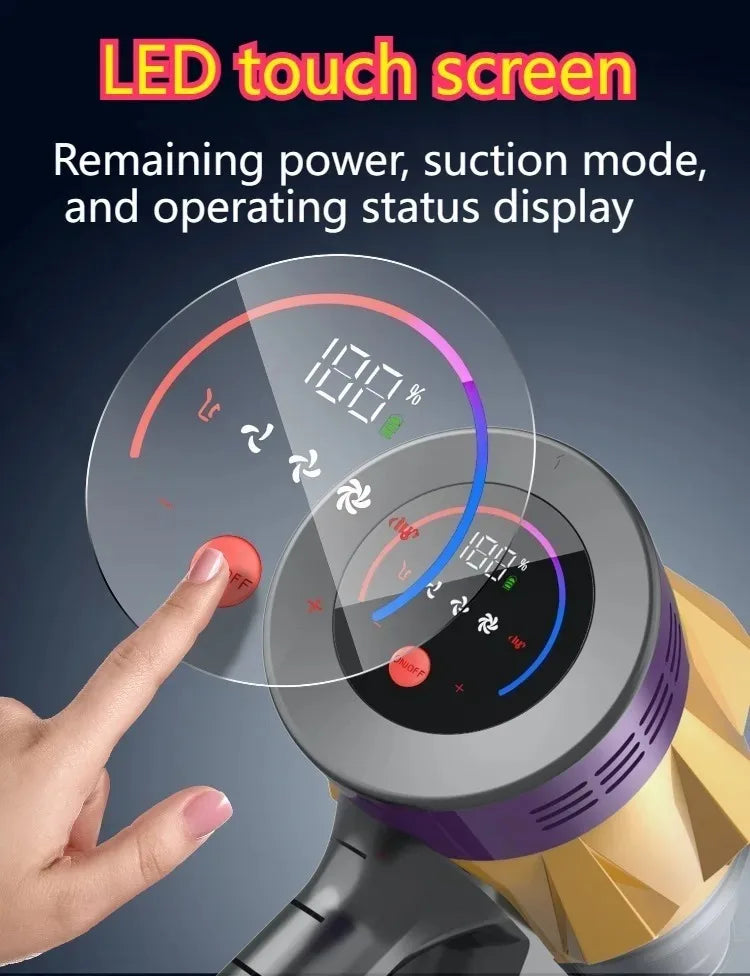 MPQU 550W Akku-Stielstaubsauger Handstaubsauger 50kPa Starke Saugkraft Abnehmbarer Akku Touchscreen HEPA-Filter Elektrischer Besen Schneller Versand aus Polen
