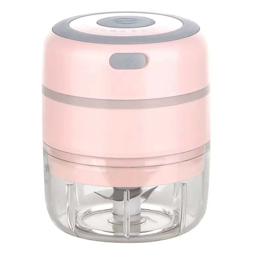 Mini-Elektrozerkleinerer für Knoblauch, tragbarer, kabelloser Gemüsemixer, USB-wiederaufladbarer Zwiebelhacker für Babynahrung, Chili, Kräuter