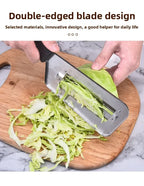 Affettatrice per Verdure in Acciaio Inox, Utensile Multifunzione per Tagliare e Sminuzzare Cavolo, Lattuga, Carote e Cipolle per Preparazione in Cucina