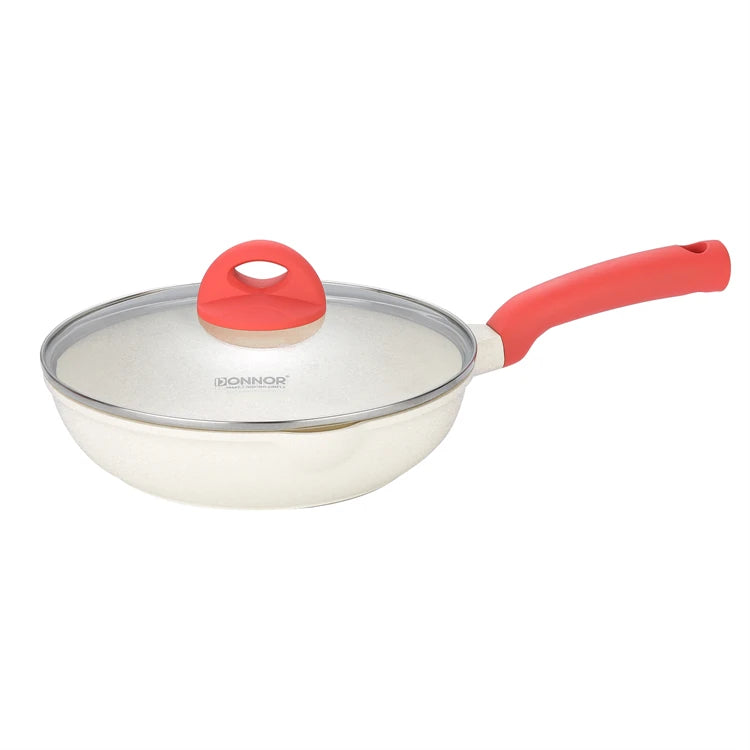 DONNOR 13-teiliges Topf- und Pfannenset, Kochgeschirr-Set, Induktionskochgeschirr-Set, Induktions-Töpfe und -Pfannen-Set, ofenfest JT448