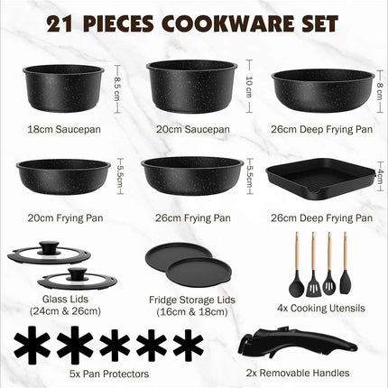 21 Piece Kitchen Utensil Set, Non-Stick Pots and Pans