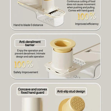 Tritatutto per verdure 3 in 1, utensile da cucina multifunzionale, per pomodoro, carota, formaggio, cipolla, affettatrice portatile, grattugia