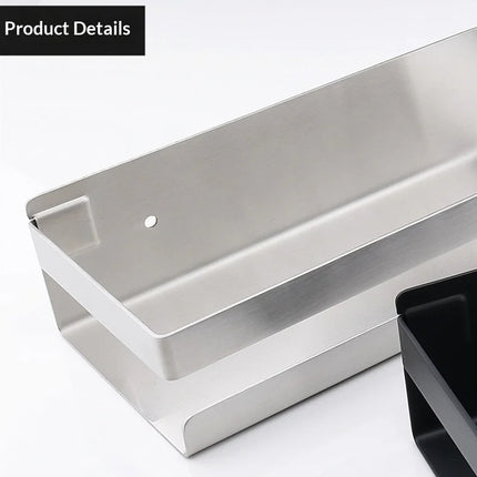Stainless Steel Spice Rack No Drilling, Wall Mounted Organizer for Kitchen and Bathroom, Home Storage Organizer