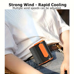 Ventilatore 2-in-1 Staccabile con Clip da Cintura e Cordino da Collo, Potente Ventilatore Ricaricabile da 10000mAh per Lavoro all'Aperto, Campeggio, Pesca