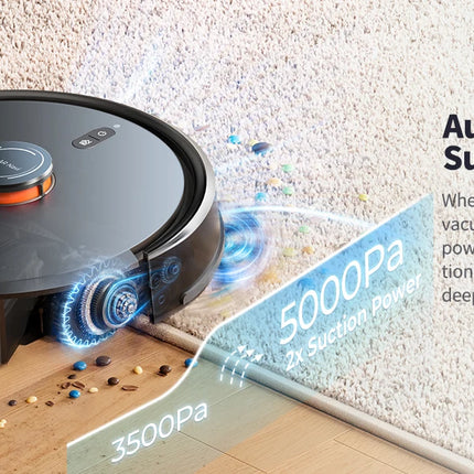 Laresar L20 Robot Vacuum Cleaner with 5000Pa Suction, LDS Navigation, Auto-Empty Station, Smart APP Control for Floors and Carpets