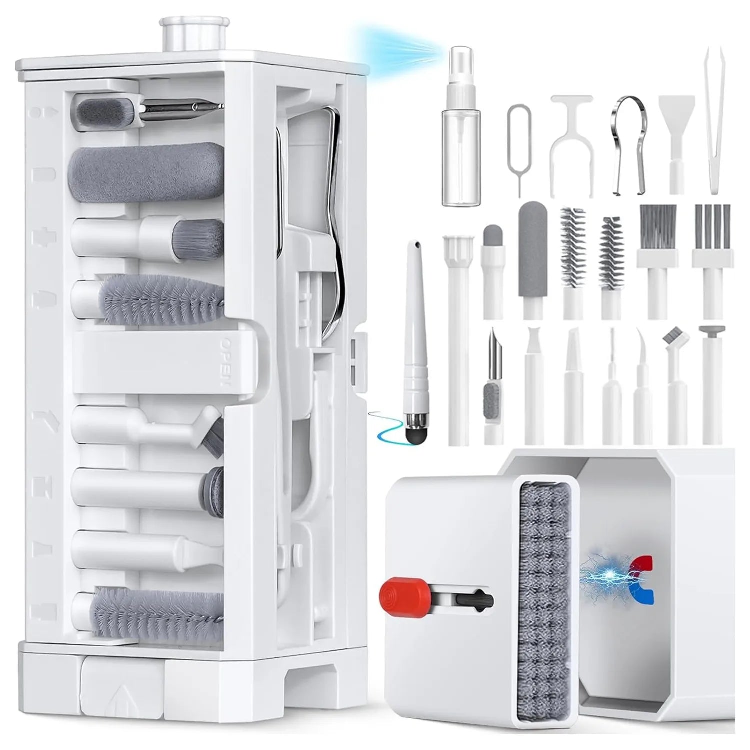 20/32 in 1 Multifunktionales Tiefenreinigungsset für iPhone-Anschlüsse, AirPods, Tastatur und Key-Cap-Entferner – Präzisionswerkzeuge