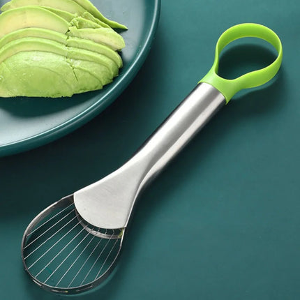 2-in-1 Avocado Slicer Stainless Steel Avocado Cutter Peeler Knife Kiwi Salad Slicer Peeler Kitchen Gadgets Fruit and Vegetable Tools