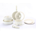 DONNOR 17 Pezzi Set Pentole e Padelle in Alluminio Pressofuso Set di Pentole Antiaderenti Utensili da Cucina Lavabile in Lavastoviglie Supporto a Induzione