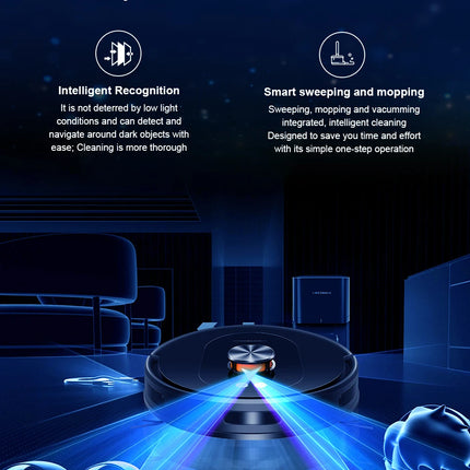 Liectroux T9 Robot Vacuum and Mop with LDS Navigation, 6500Pa Powerful Suction, Auto-Empty Station, Multi-Floor Mapping, Carpet Boost, Tangle-Free Brushes, 2.4/5GHz WiFi
