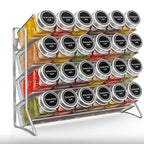 Organizzatore a 4 Ripiani per Spezie e Condimenti in Acciaio al Carbonio, Mensola da Parete Antiscivolo per Cucina e Dispensa
