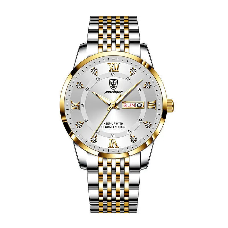 Herrenuhr, wasserdicht, mit Doppelkalender, Nachtlicht, koreanische Ausgabe, modische Armbanduhr, Geburtstagsgeschenk für Männer, Überraschung