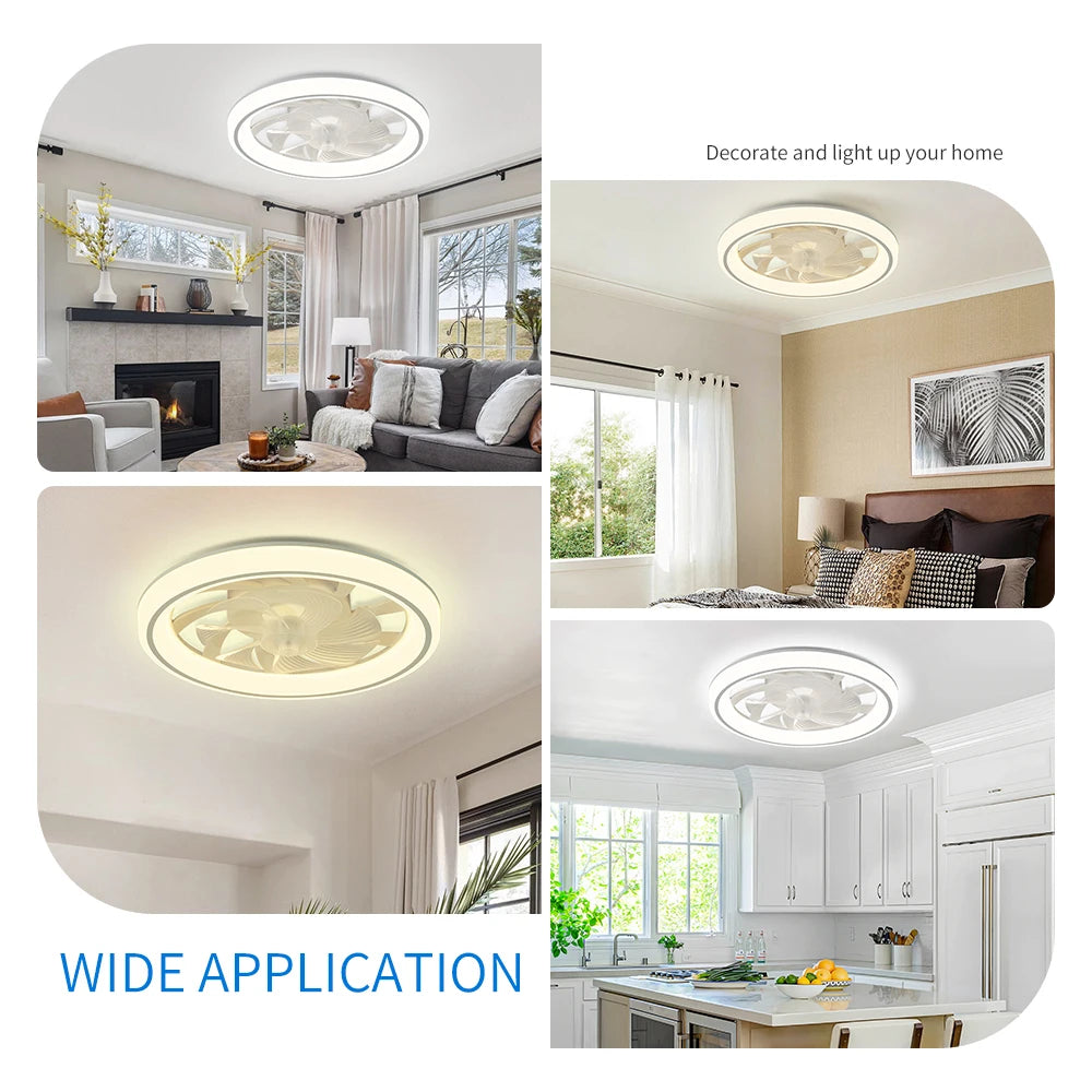 Ventilatore da Soffitto Intelligente con Telecomando e Luce Dimmerabile, Moderno per Camera da Letto, Silenzioso con LED