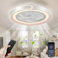Ventilatore da soffitto LED con telecomando e APP, dimmerabile, 6 velocità, 50x20 cm, Tetipa