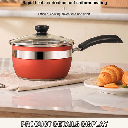 Premium 12-Piece Stainless Steel Nonstick Cookware Set with Glass Lids for Home Kitchen