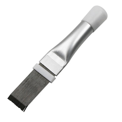 Air conditioner condenser fin cleaning and straightening brush