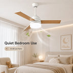 Ventilatore da Soffitto LED 2-in-1 con Luce, Telecomando, Dimmerabile, Reversibile, Silenzioso, 6 Velocità, per Camera da Letto, Soggiorno, Sala da Pranzo