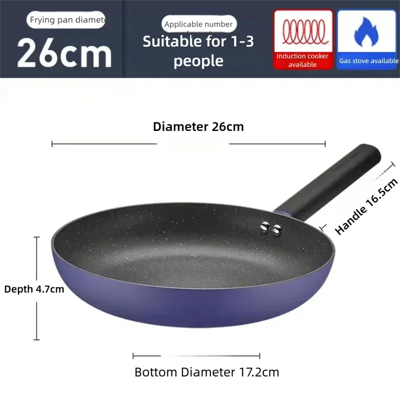 Padella antiaderente Padella Rivestimento in pietra di granito Padella per frittata Pentola per zuppa di cipolla in alluminio pressofuso Pentola da lavoro Pentole da cucina (Blu)