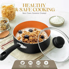 MICHELANGELO 3 Pz/set Rivestito In Ceramica Pentola Per Zuppa Casa Pentola Per Il Latte Cottura Tagliatelle Padella Antiaderente In Alluminio Piccola Salsa Pentola Utensili Da Cucina