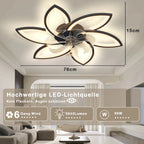 Ventilatore da soffitto a LED con luce, plafoniera con ventilatore, ventilatore da soffitto silenzioso e reversibile