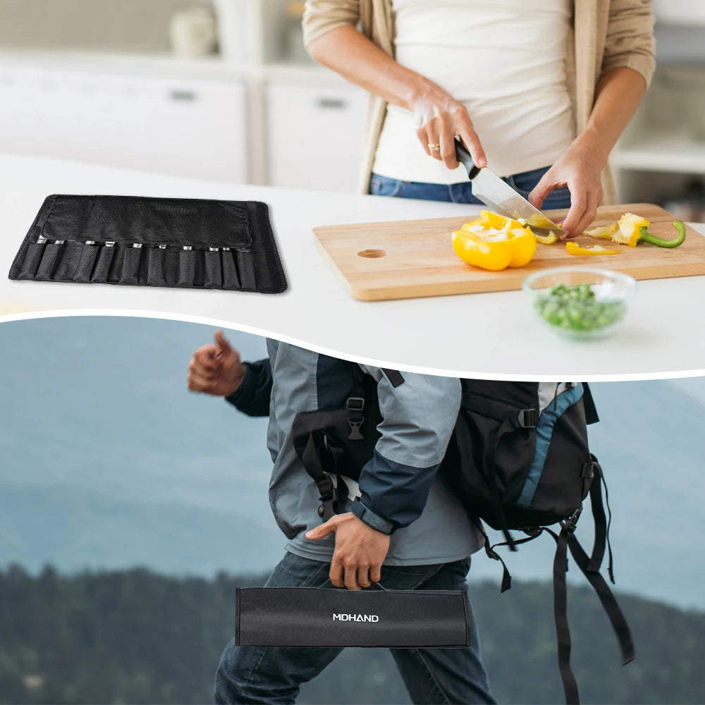 Professionelles 10-teiliges Küchenmesser-Set Chefmesser Tranchiermesser Hochkohlenstoffstahl Superscharfer Holzgriff Geschenkbox