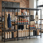 Commercial 9-Tier Metal Shelving, Reinforced Steel Rack for Display and Storage, Ideal for Cafes, Bars, and Kitchens