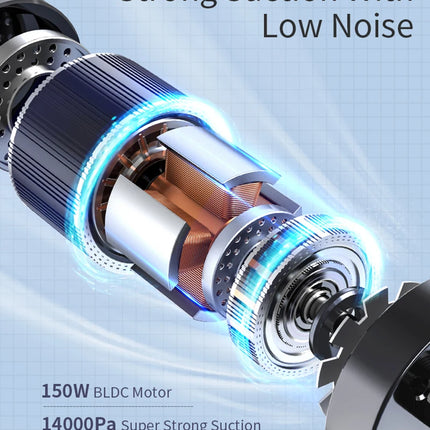 Cordless Handheld Vacuum Cleaner Robot Wet and Dry Cleaning RL9Max 14000pa Super Strong Suction Self-heating Brush 4000mAh Battery