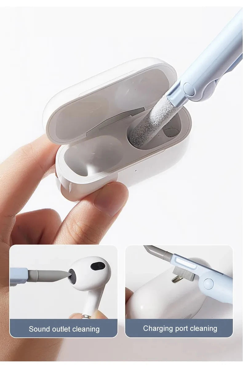 7 in 1 kit spazzola per pulizia tastiera computer penna per pulizia auricolari per auricolare strumenti per la pulizia della tastiera kit estrattore per copritasti detergente