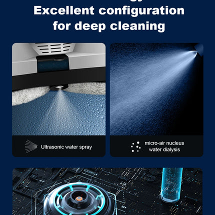 Robot lavavetri ultrasottile Liectroux HCR-10 con spray ad acqua a ultrasuoni, robot aspirapolvere per finestre, tergivetro per la casa, pulizia a secco e umida, percorso AI