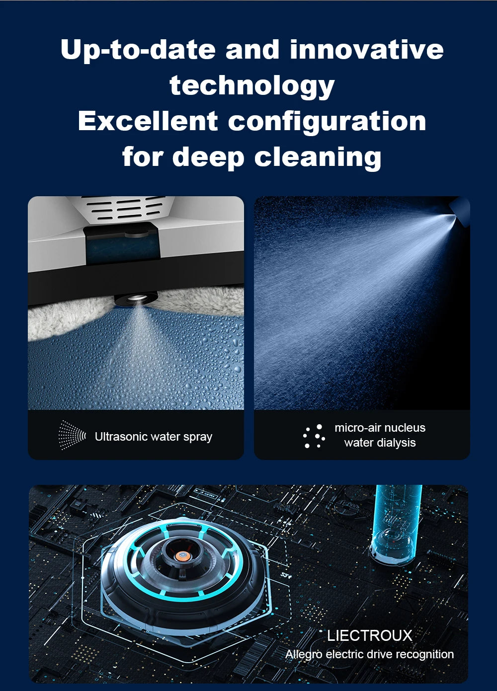 Liectroux HCR-10 Ultradünner Fensterputzroboter mit Ultraschall-Wassersprühfunktion, Fensterstaubsaugerroboter, Haushalts-Fensterwischer, Nass- und Trockenreinigung, KI-Pfad