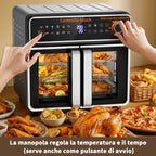 Friggitrice ad Aria EMPHSISM AFTO-2307DT 23L 2400W Doppia Zona Acciaio Inox