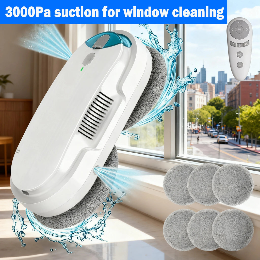 INSE Fensterputzroboter Automatische Wassersprühfunktion mit Fernbedienung Intelligenter Staubsauger für die Glasreinigung zu Hause
