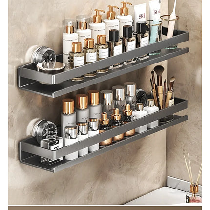 Kitchen storage with suction cup, wall-mounted condiment bottle rack, multifunctional spice rack, no drilling required