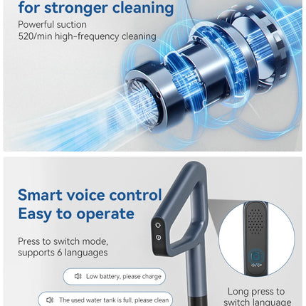 JONR ED12 Pro Aspirapolvere senza fili, verticale, per bagnato e asciutto, con autopulizia ad aria calda e asciugatura, per elettrodomestici intelligenti