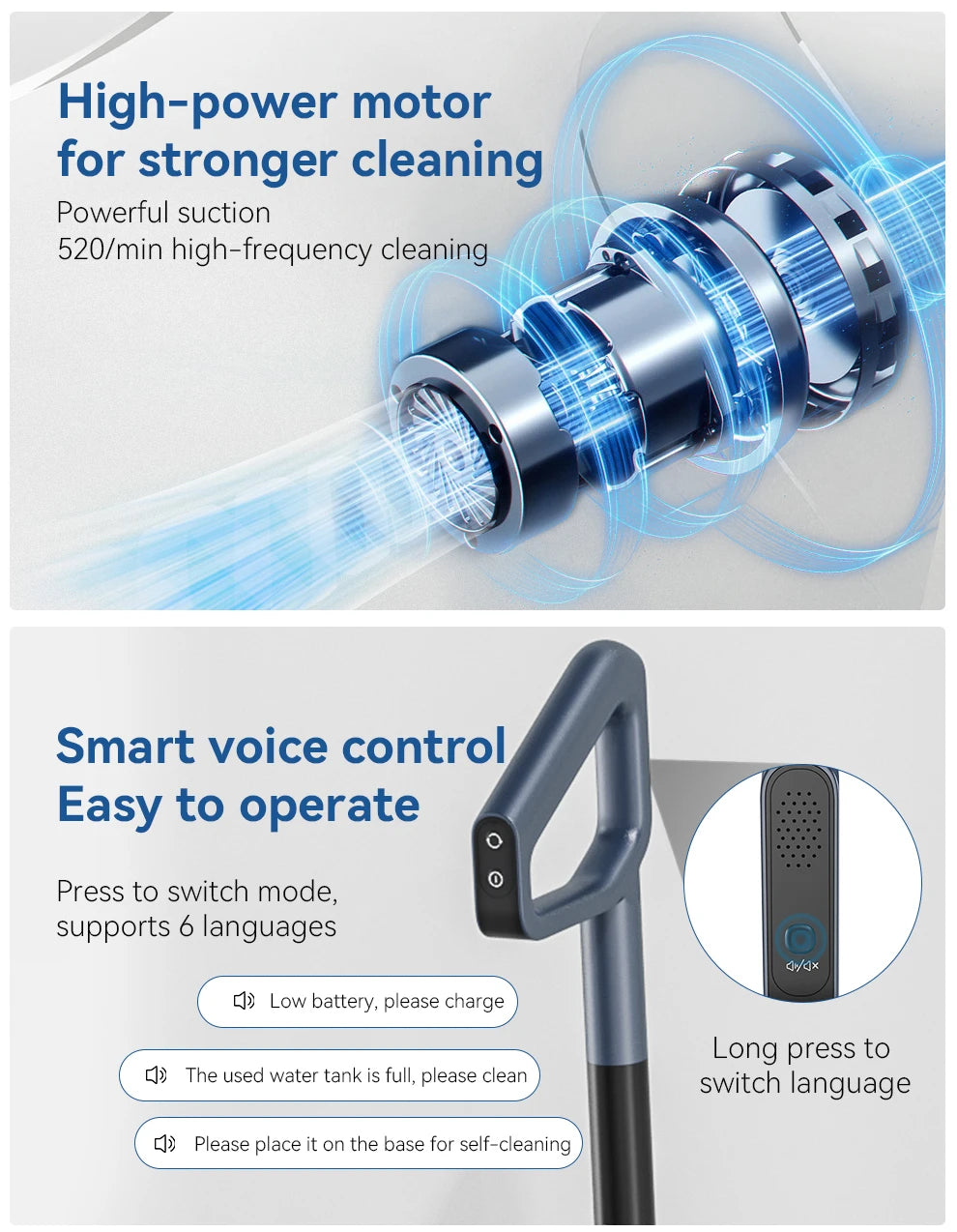 JONR ED12 Pro Akku-Nass- und Trockenstaubsauger mit Heißluft-Selbstreinigung für Smart Home Geräte