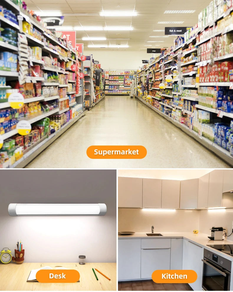 Luci a led Lampada da cucina sotto l'armadio A85-220V 10w 20w Tubo a led super luminoso con linea di interruttori da 1,8 m per lampade da interno per la camera da letto di casa