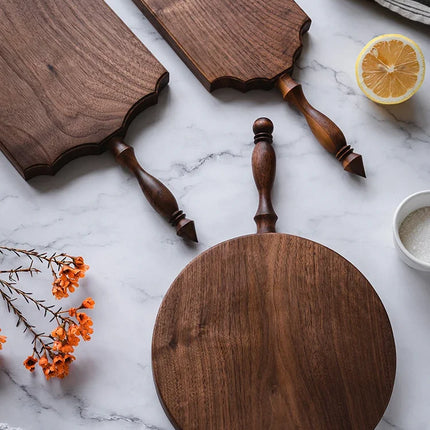 Premium Black Walnut Serving Tray, Handmade Kitchen Cutting Board with Natural Wood Grain, Smooth Polished for Dining Table