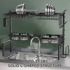Scaffale per piatti da cucina Scaffale scolapiatti Organizzatore per lavello da cucina di grande capacità Scaffale per piatti a livello retrattile con ventosa in gomma