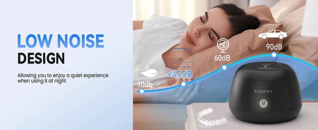 KUNPHY Dental Pod Ultraschallreiniger für Retainer, UV-Licht-Sterilisator für Aligner, Nachtschienen, Mundschutz, Zahnprothesenreiniger