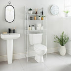 Badezimmer-Ablageregal, 3 Ebenen, Metall, über der Toilette, hohe Tragfähigkeit, mit Sicherheitsbarriere, ohne Bohren, Standregal